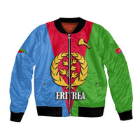 Personalized Eritrea Emblem Bomber Jacket With Flag Color - Wonder Print Shop