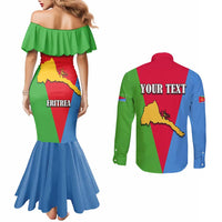 Personalized Eritrea Emblem Couples Matching Mermaid Dress and Long Sleeve Button Shirt With Flag Color