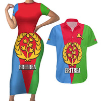 Personalized Eritrea Emblem Couples Matching Short Sleeve Bodycon Dress and Hawaiian Shirt With Flag Color - Wonder Print Shop