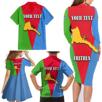 Personalized Eritrea Emblem Family Matching Long Sleeve Bodycon Dress and Hawaiian Shirt With Flag Color - Wonder Print Shop