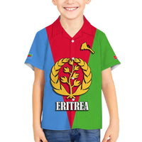 Personalized Eritrea Emblem Family Matching Off Shoulder Maxi Dress and Hawaiian Shirt With Flag Color - Wonder Print Shop