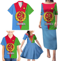 Personalized Eritrea Emblem Family Matching Puletasi and Hawaiian Shirt With Flag Color - Wonder Print Shop