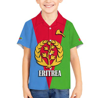 Personalized Eritrea Emblem Family Matching Short Sleeve Bodycon Dress and Hawaiian Shirt With Flag Color - Wonder Print Shop