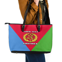 Personalized Eritrea Emblem Leather Tote Bag With Flag Color - Wonder Print Shop