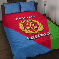 Personalized Eritrea Emblem Quilt Bed Set With Flag Color - Wonder Print Shop