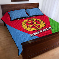 Personalized Eritrea Emblem Quilt Bed Set With Flag Color - Wonder Print Shop