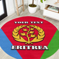 Personalized Eritrea Emblem Round Carpet With Flag Color