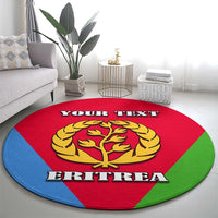 Personalized Eritrea Emblem Round Carpet With Flag Color