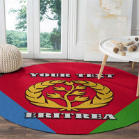 Personalized Eritrea Emblem Round Carpet With Flag Color
