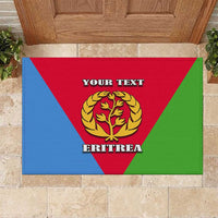 Personalized Eritrea Emblem Rubber Doormat With Flag Color - Wonder Print Shop