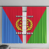 Personalized Eritrea Emblem Window Curtain With Flag Color - Wonder Print Shop