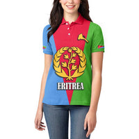 Personalized Eritrea Emblem Women Polo Shirt With Flag Color - Wonder Print Shop