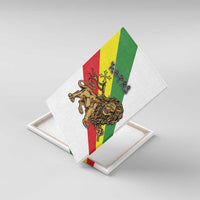 Ethiopia Canvas Wall Art Lion Of Judah Emblem With Cross - Wonder Print Shop