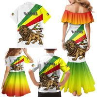 Ethiopia Family Matching Mermaid Dress and Hawaiian Shirt Lion Of Judah Emblem With Cross - Wonder Print Shop