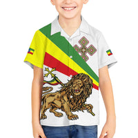 Ethiopia Family Matching Summer Maxi Dress and Hawaiian Shirt Lion Of Judah Emblem With Cross - Wonder Print Shop