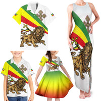 Ethiopia Family Matching Tank Maxi Dress and Hawaiian Shirt Lion Of Judah Emblem With Cross - Wonder Print Shop
