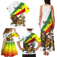 Ethiopia Family Matching Tank Maxi Dress and Hawaiian Shirt Lion Of Judah Emblem With Cross - Wonder Print Shop