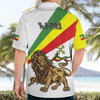 Ethiopia Hawaiian Shirt Lion Of Judah Emblem With Cross - Wonder Print Shop