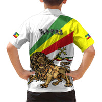 Ethiopia Hawaiian Shirt Lion Of Judah Emblem With Cross - Wonder Print Shop