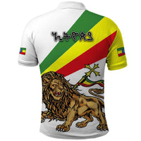 Ethiopia Polo Shirt Lion Of Judah Emblem With Cross - Wonder Print Shop