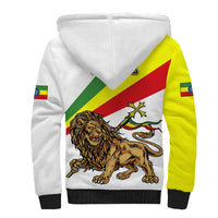 Ethiopia Sherpa Hoodie Lion Of Judah Emblem With Cross - Wonder Print Shop