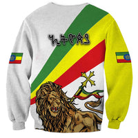 Ethiopia Sweatshirt Lion Of Judah Emblem With Cross - Wonder Print Shop