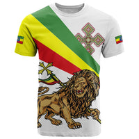 Ethiopia T Shirt Lion Of Judah Emblem With Cross - Wonder Print Shop