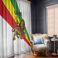 Ethiopia Window Curtain Lion Of Judah Emblem With Cross - Wonder Print Shop