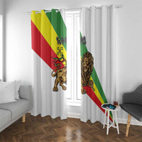 Ethiopia Window Curtain Lion Of Judah Emblem With Cross - Wonder Print Shop