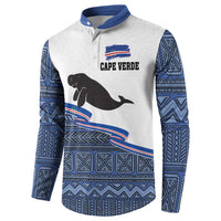 Cape Verde Manatee Button Sweatshirt Pattern With Flag Color - Wonder Print Shop