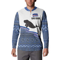 Cape Verde Manatee Button Sweatshirt Pattern With Flag Color - Wonder Print Shop