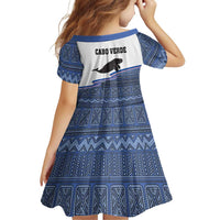 Cape Verde Manatee Family Matching Long Sleeve Bodycon Dress and Hawaiian Shirt Pattern With Flag Color - Wonder Print Shop