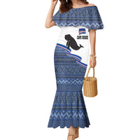 Cape Verde Manatee Family Matching Mermaid Dress and Hawaiian Shirt Pattern With Flag Color - Wonder Print Shop