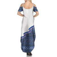 Cape Verde Manatee Family Matching Summer Maxi Dress and Hawaiian Shirt Pattern With Flag Color - Wonder Print Shop