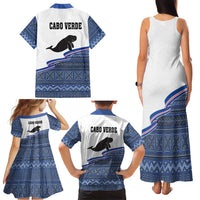 Cape Verde Manatee Family Matching Tank Maxi Dress and Hawaiian Shirt Pattern With Flag Color - Wonder Print Shop