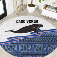 Cape Verde Manatee Round Carpet Pattern With Flag Color