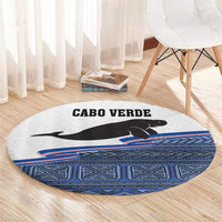 Cape Verde Manatee Round Carpet Pattern With Flag Color