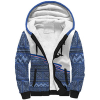 Cape Verde Manatee Sherpa Hoodie Pattern With Flag Color - Wonder Print Shop