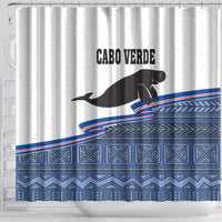 Cape Verde Manatee Shower Curtain Pattern With Flag Color