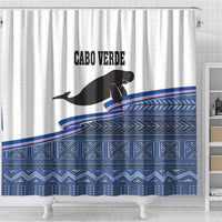 Cape Verde Manatee Shower Curtain Pattern With Flag Color