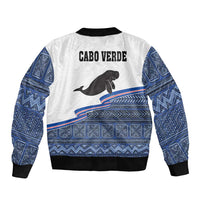 Cape Verde Manatee Sleeve Zip Bomber Jacket Pattern With Flag Color - Wonder Print Shop