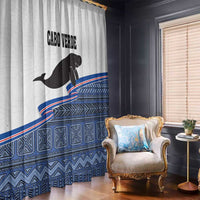 Cape Verde Manatee Window Curtain Pattern With Flag Color - Wonder Print Shop
