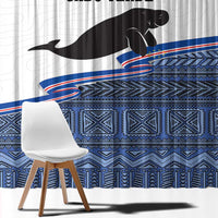 Cape Verde Manatee Window Curtain Pattern With Flag Color - Wonder Print Shop