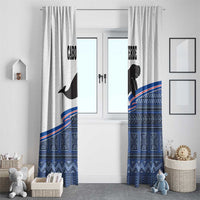 Cape Verde Manatee Window Curtain Pattern With Flag Color - Wonder Print Shop
