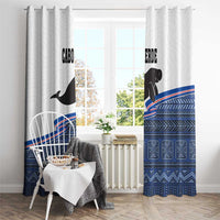 Cape Verde Manatee Window Curtain Pattern With Flag Color - Wonder Print Shop