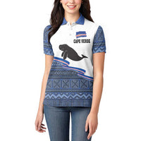 Cape Verde Manatee Women Polo Shirt Pattern With Flag Color - Wonder Print Shop