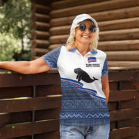 Cape Verde Manatee Women Polo Shirt Pattern With Flag Color - Wonder Print Shop