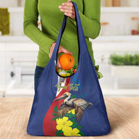 Personalized Sint Maarten Flag Day Grocery Bag 40th Anniversary Semper Progrediens