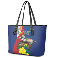 Personalized Sint Maarten Flag Day Leather Tote Bag 40th Anniversary Semper Progrediens