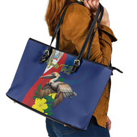Personalized Sint Maarten Flag Day Leather Tote Bag 40th Anniversary Semper Progrediens